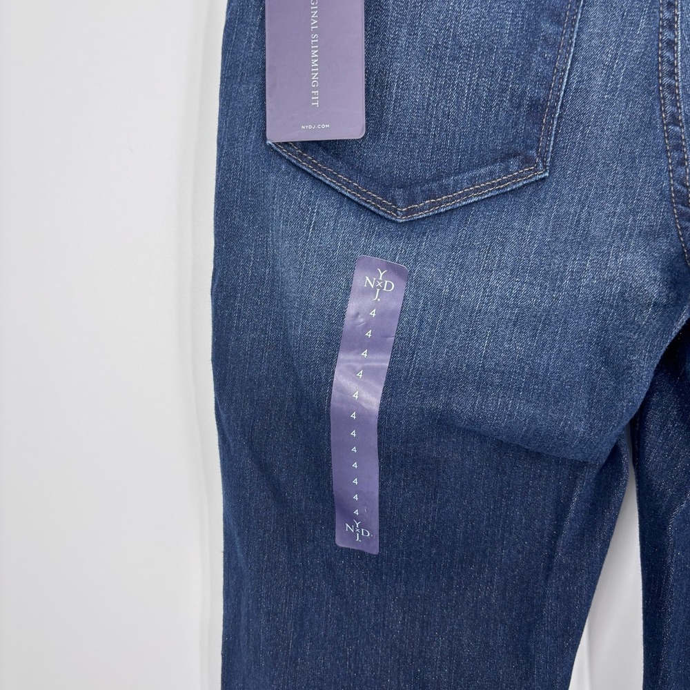 NYDJ Marilyn Straight Leg Jeans Womens 4 Dark Wash Indigo Denim Slimming Pants - Picture 7 of 13